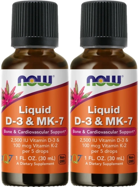 나우푸드 고흡수 리퀴드 비타민 D3 앤 K2 MK7 액상 액체, 2개, 30ml - 쿠팡