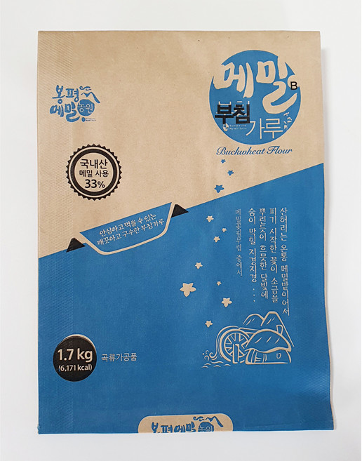 봉평 메밀 부침가루 / 국내산 메밀 33%, 1개, 1.7kg