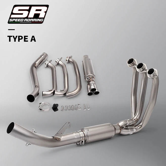 오토바이 CFMOTO 675SR 용 전체 배기 시스템 머플러 이스케이프 수정 프론트 링크 51mm, 02 TYPE A