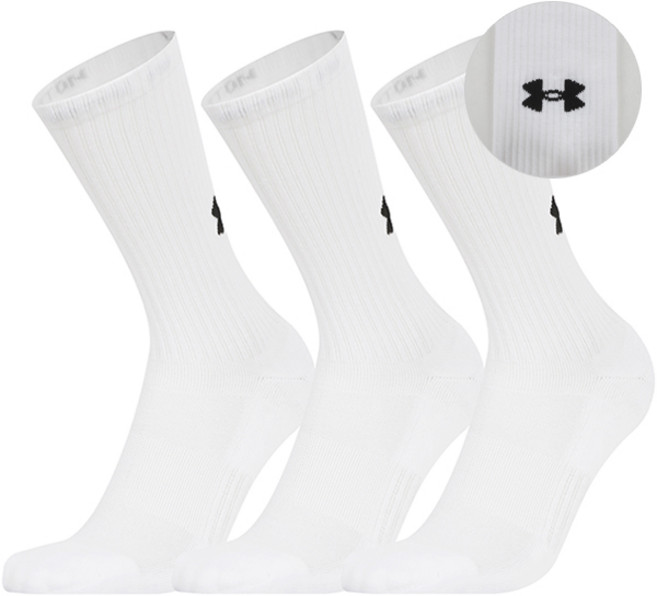 언더아머 UA 유니섹스 스포츠양말 장양말 트레이닝 코튼 크루 삭스 (3켤레)