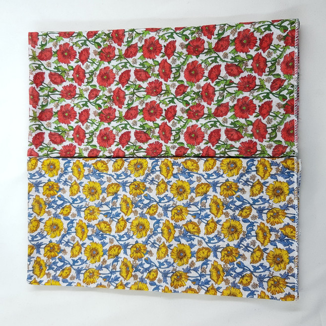 가제 국산 면 에티켓 페이즐리 반다나 손수건 스카프 2장 세트