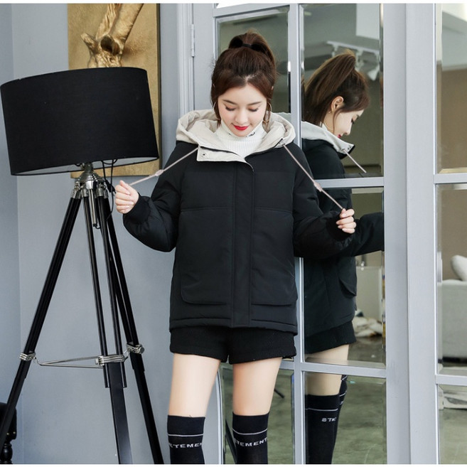 小蘭優購 冬天鋪棉連帽外套 - 女生加厚棉衣