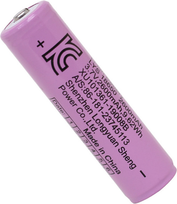 18650 충전지 3.7V 2600 건전지 배터리 보호회로내장, 1개