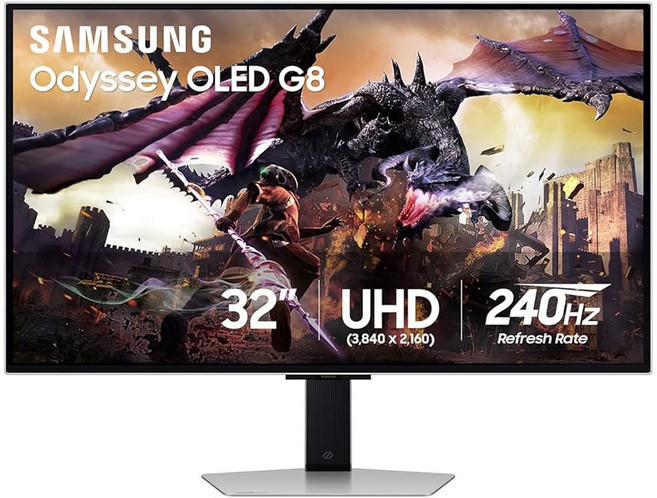삼성 32인치 오디세이 OLED G8 G80SD 4K UHD 스마트 게이밍 모니터 240Hz 0.03ms 글레어 프리 LS32DG802SNXZA 2024 번들 2년 보증, 삼성 32인치 오디세이 OLED G8 G80SD 시리즈, 1개
