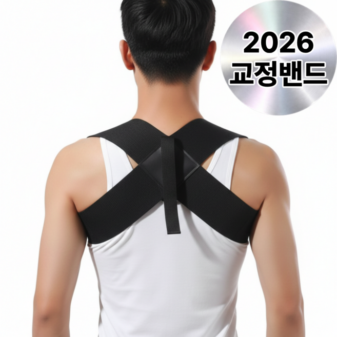 아데트 바른 자세 굽은등 헬스 어깨 교정 밴드, 1개