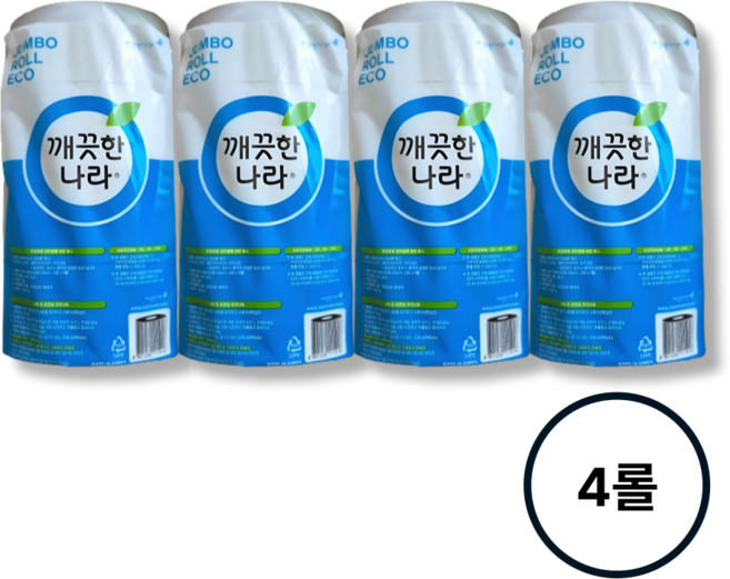 깨끗한나라 ECO 2겹 점보롤 화장지 300m 4롤 1개