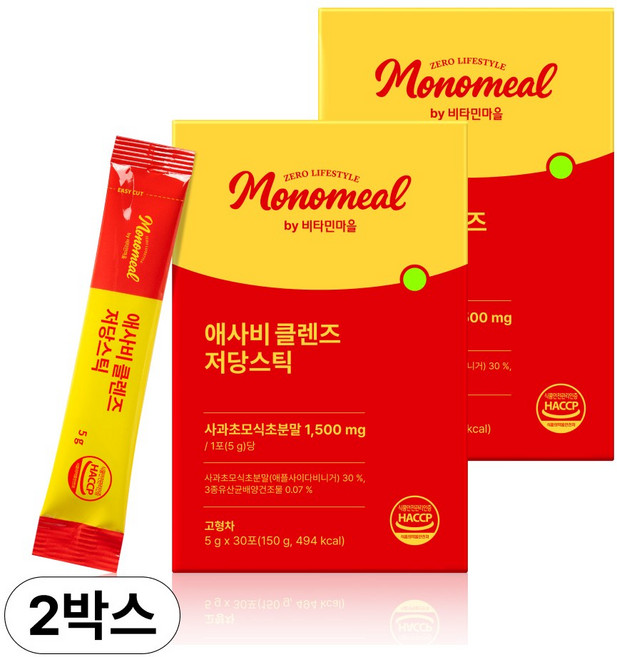 비타민마을 모노밀 애사비 클렌즈 저당스틱, 60개, 5g