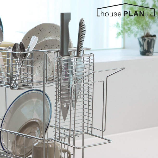 하우스플랜온 고급 304스테인리스 칼도마꽂이 다용도 주방 정리 거치대, 1개, 스텐