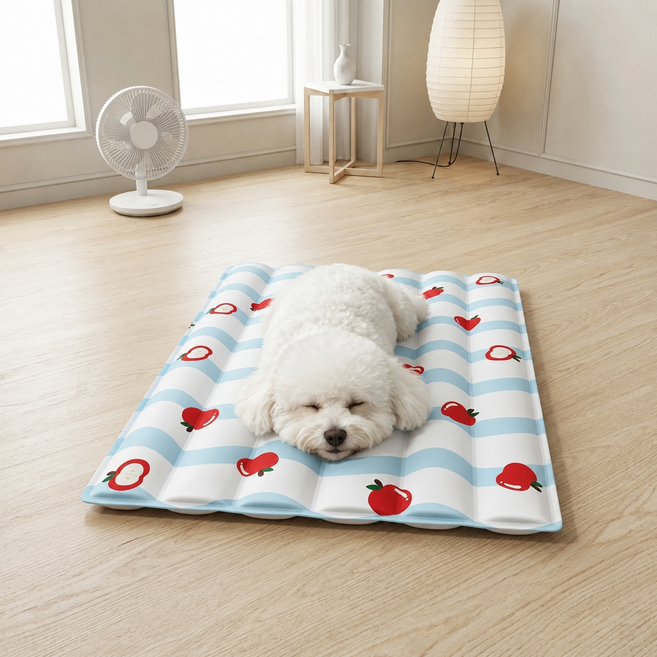 상덕 강아지 쿨매트 여름 애견 냉감 방석 고양이 반려동물 시원한 쿨링 매트, 1개, 애플 블루