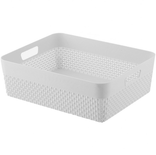 캄핏 낮은 사각 수납 바구니 수납함, 그레이, 1개