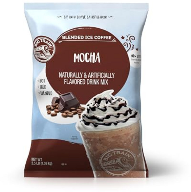 Big Train 바닐라 차이 티 라떼 인스턴트 파우더 믹스 1.6kg(3.5파운드) 백 137642, 56 Ounce (Pack of 1), Espresso, 블렌디드 아이스 커피, 1개, 1개