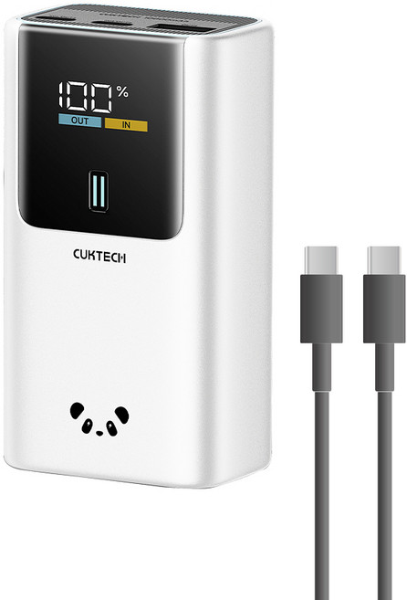 CUKTECH 10號PB1055迷你行動電源 10000mAh 55W快充 雙向快充, 白