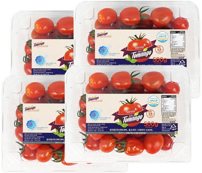 [재주문율 1위] 망고처럼 달달한 스테비아 토마토 토망고(500g*2팩/500g*4팩), 500g, 4개