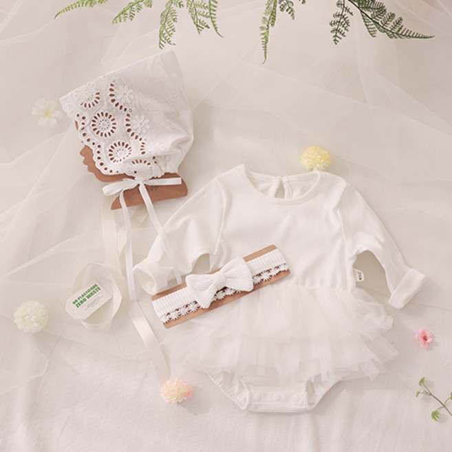 [출산백일선물] 우이동금손 화이트 발레리나 4종선물세트 (선물포장)