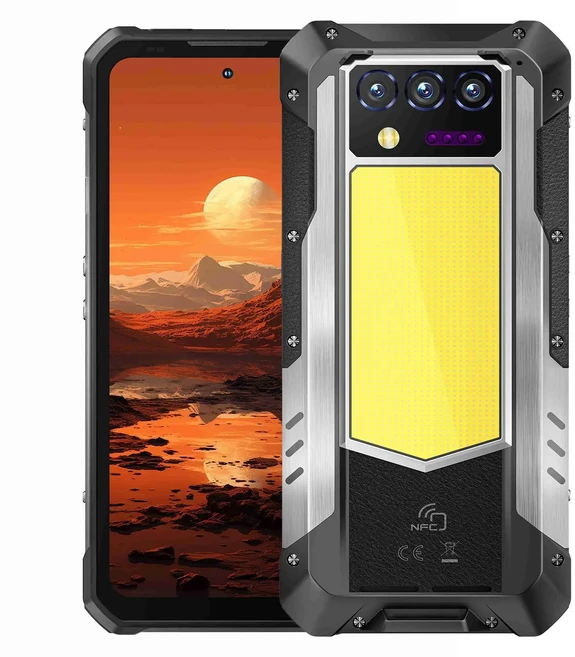 오키텔 WP100 레이저 거리측정기 러기드폰 12GB+512GB 6.8인치 안드로이드 14 33000mAh 200MP 디멘시티 730, 01 Add US Plug, 01 Black, 512GB