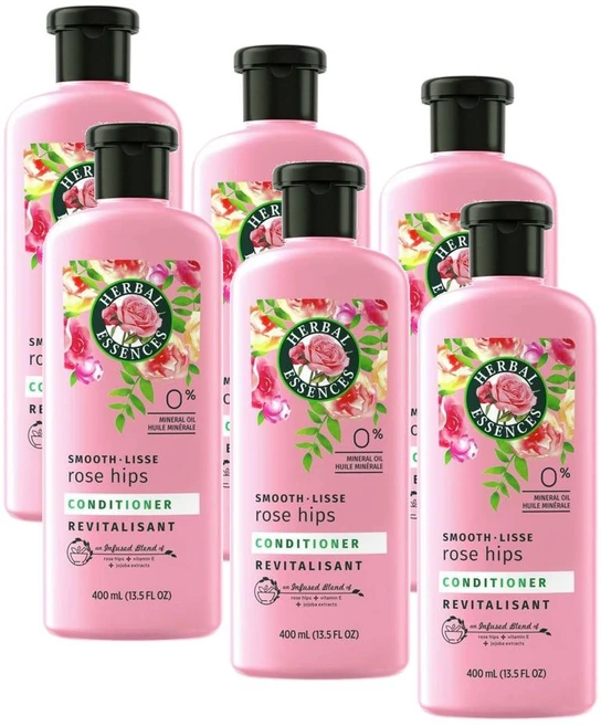 허벌 에센스 로즈 힙 스무스 컨디셔너 Herbal Essences Rose Hips Smooth Conditioner, 6개, 400ml - 쿠팡