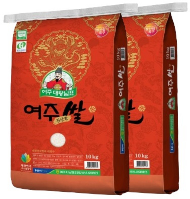 25년산 햅쌀 여주시농협 대왕님표 여주쌀 진상미 백미 당일도정, 상등급, 10kg, 2개