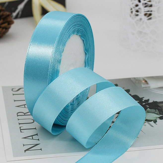 기본 새틴 공단 리본끈 20mm 22m, 11# 스카이블루