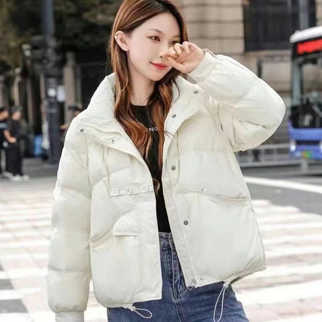 지고다그 여성 숏패딩 오리털 자켓 겨울 하이넥 캐주얼 루즈핏 경량 따뜻한 아우터 HH2906