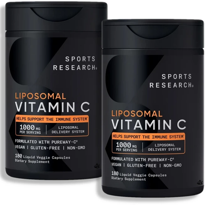 Sports Research 스포츠 리서치 리포좀 비타민C 1000mg, 2개, 180정 - 쿠팡