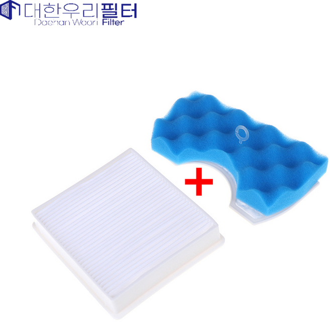 대한우리필터 삼성청소기 필터 부품 호환 필터세트 DJ63 VC333 VC44M, 헤파필터1개+스펀지필터1개, 1개