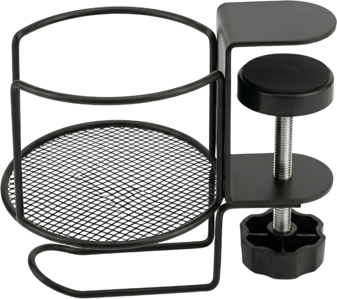 데스크 고정형 가방걸이 겸용 컵홀더, 블랙, 1개