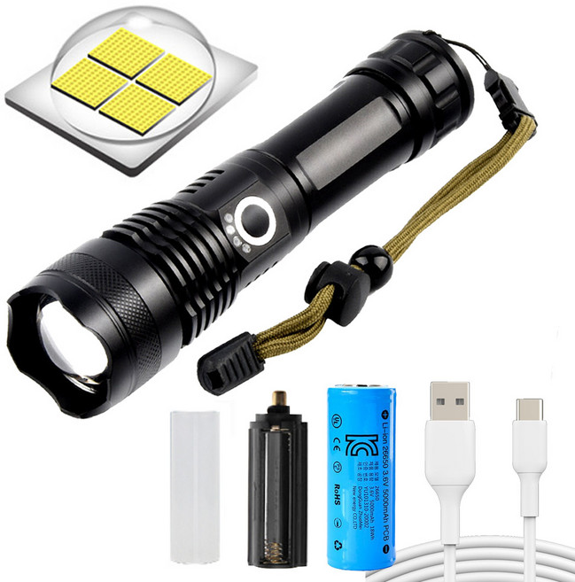 아이엠듀 LED 손전등 써치라이트 세트 DRS XHP70, 혼합색상, 1세트