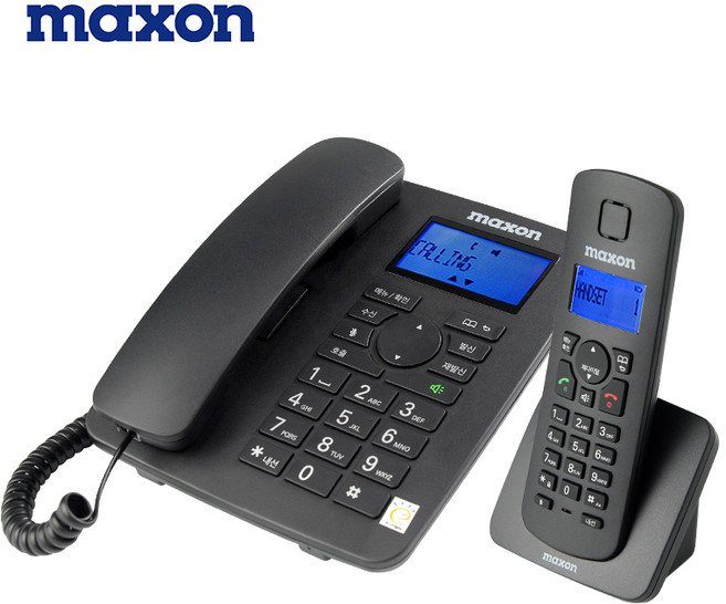 KC인증 [맥슨] 유무무선 전화기 발신자표시 발신자 정보표시 기능 스피커폰 기능 전화번호부 기능 LCD 백라이트 기능 내선통화 유선+무선+무선