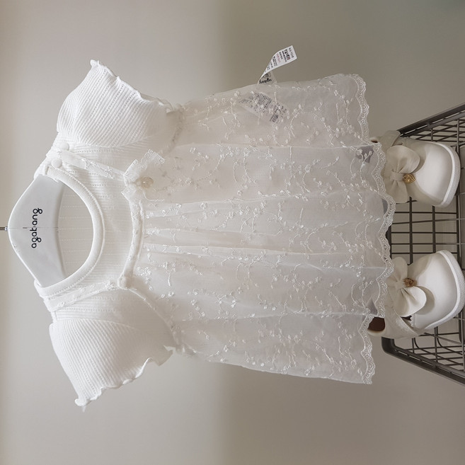 아가방 여름 베이비페어 드레시한 신생아 유아 바디수트 아일렛 레이스 뷔스띠에 여아 백일 돌 외출복 / 원피스처럼 보이는 깜짝 아기 바디슈트