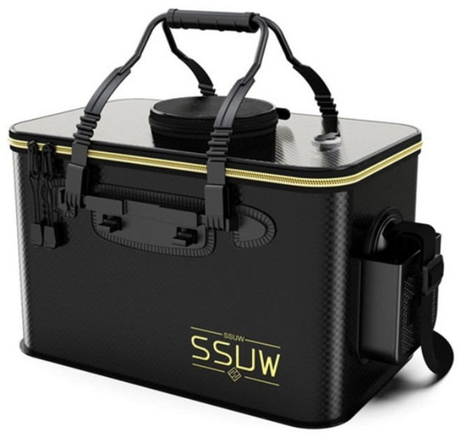 SSUW 경량 접이식 살림통 / 밑밥통 EVA 다용도 낚시가방, 블랙