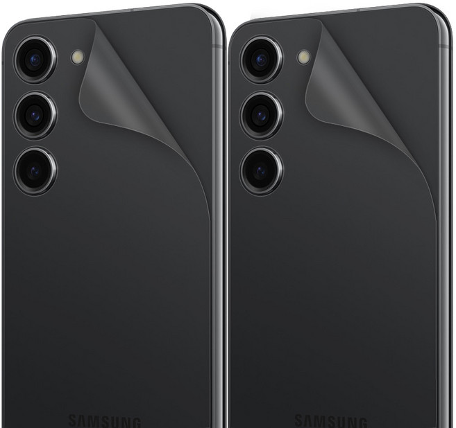 다이아큐브 간편부착 무광택 지문방지 휴대폰 후면 외부보호필름 2매