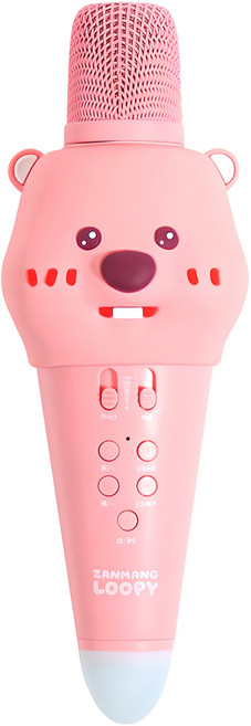 로이체 무선 잔망루피 블루투스 마이크, ICNS-RMC-A-LP, 핑크