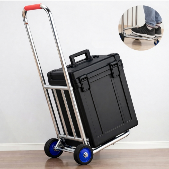 탑픽 손끝 접이식 카트 가정용 손수레 폴딩카트, 1개, 실버