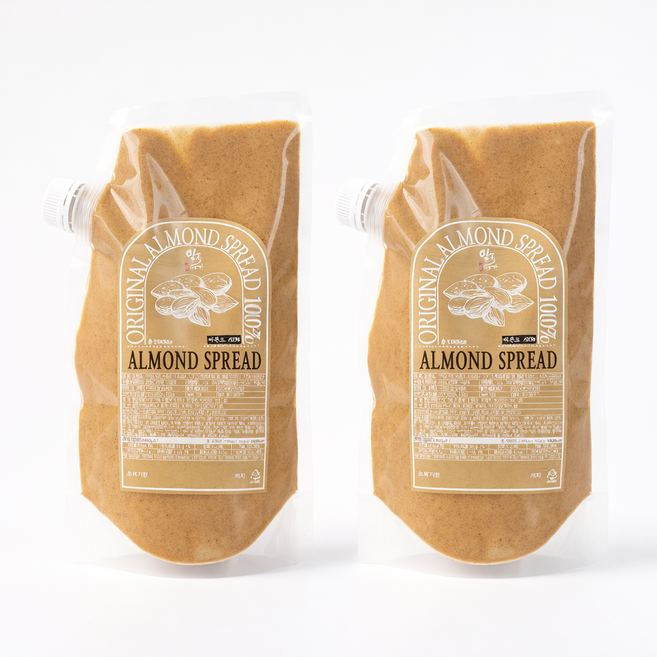 썸앤썸 100% 무첨가 아몬드 스프레드 스무스 대용량, 2개, 1kg