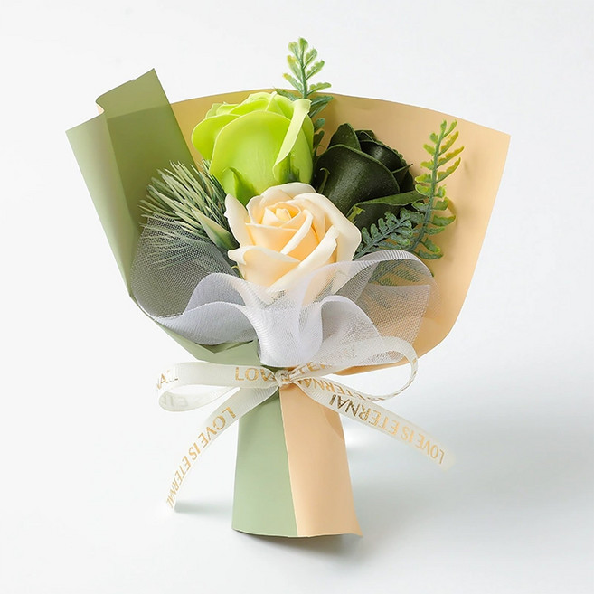 아이라 프리저브드 플라워 출업식 장미 꽃다발 비누꽃다발 부케, 샤이오렌지