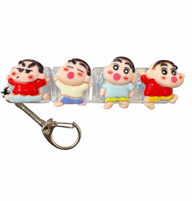 [바로발송] 캐릭터 LED 4구 짱구 치이카와 한교동 클리커 키캡 클릭커 키보드 키링, 1개