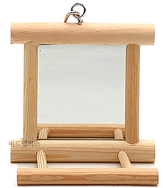 나무 거울 모란 사랑 유리 앵무새 장난감, 1개