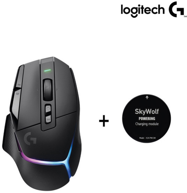 로지텍 G502 X PLUS 무선 게이밍 마우스 블랙 + 스카이울프 파워링 블랙, 단품, 단품