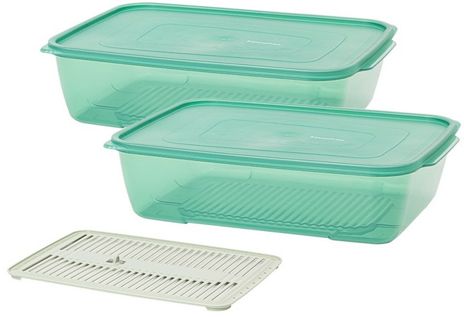 이지앤프리 튼튼이 냉동실 정리 용기 웨이브킵 6500ml x 2p + 채반 대, 1세트