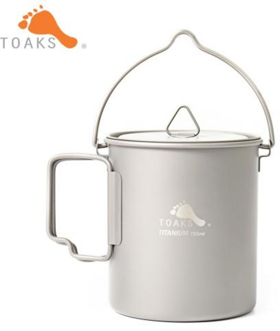 코펠 캠핑수저세트 코펠세트 TOAKS POT750BH 티타늄 포트 야외 캠핑 매달려 조리기구 보석 손잡이와 함께 휴대하기 쉬운 750ml 110g, 기본