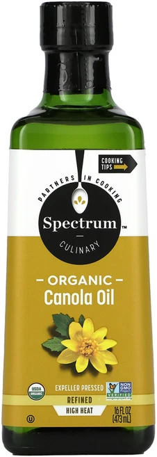 Spectrum Culinary 유기농 카놀라오일 압착 추출 정제 오일 473ml(16fl oz) 1팩, 473ml, 1개 - 쿠팡