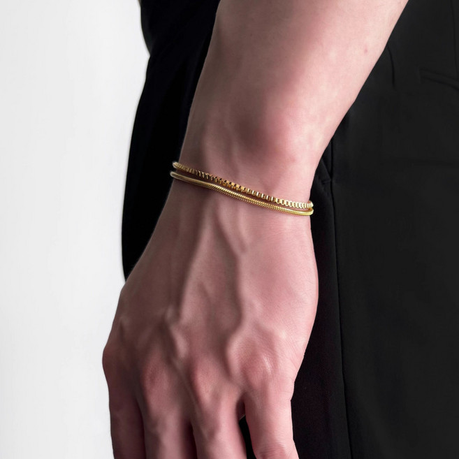 투웨이 체인 심플 데일리 남성 팔찌