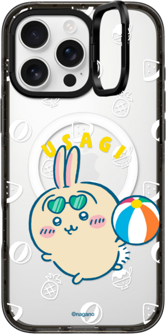 케이스티파이 CASETiFY 아이폰 16 프로 맥스 맥세이프 호환 임팩트 링 스탠드 케이스 Usagi Pool Party Phone - 블랙, {Size} {Color} -  블랙, 1