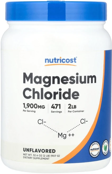 뉴트리코스트 Nutricost Magnesium Chloride Unflavored 32.4 oz 907 g, 뉴트리코스트 Nutricost, Magnesium Ch, 907g, 1개 - 쿠팡