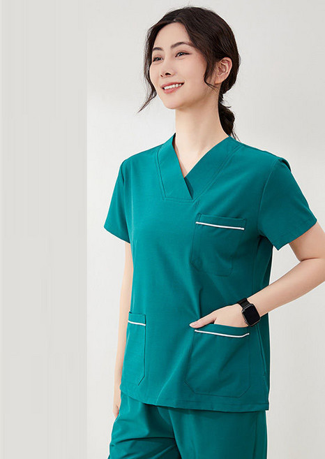 여성 반팔 간호사복 여름 남여공용 루즈핏 스판 속건 의료 수술복 미용실 유니폼 물리치료사복 LJX