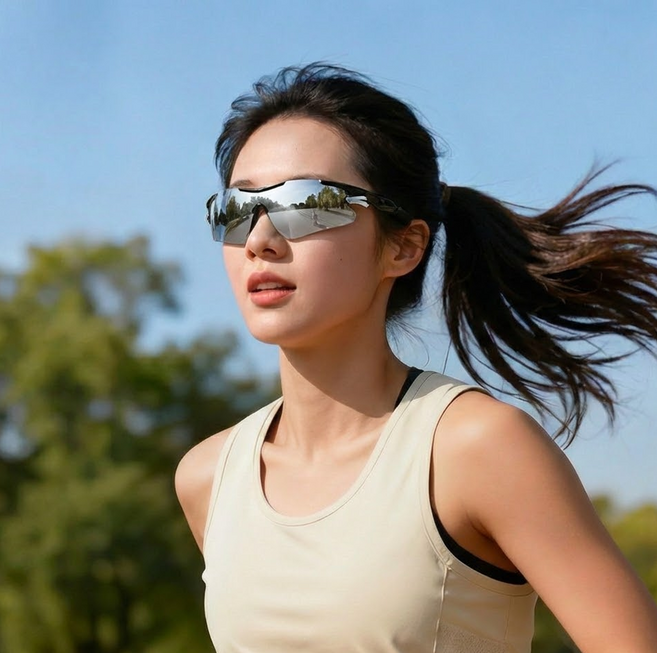제이엔 러닝 고글 선글라스 스포츠 자전거 등산 골프 테니스, 실버, 1개