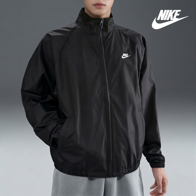 국내매장 AS 나이키 클럽 집업 간절기 바람막이 우븐 윈드브레이커 러닝자켓