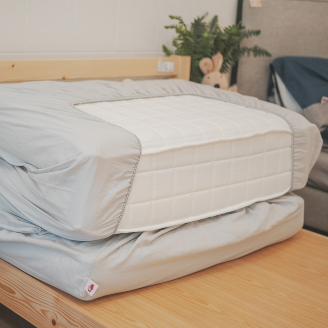 ANNAHOME 泡沫慕斯二層紗床包 雙人5尺 純棉 台灣製 高40CM 加高床墊適用 (無枕套)