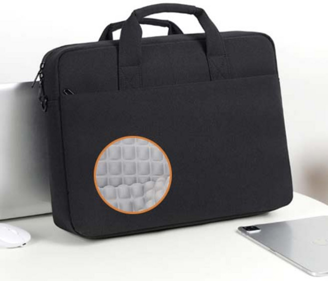프리미엄 초경량 가방 뽁뽁이쿠션 노트북 가방 파우치 케이스, 클래식블랙