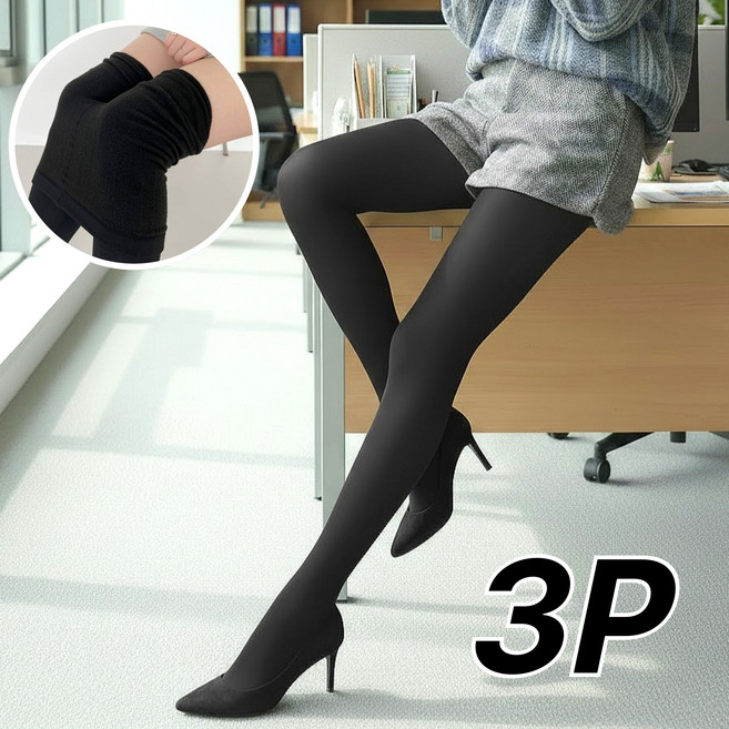 주로니엔 보풀없는 출근용 맨다리핏 기모 스타킹 유발 3P